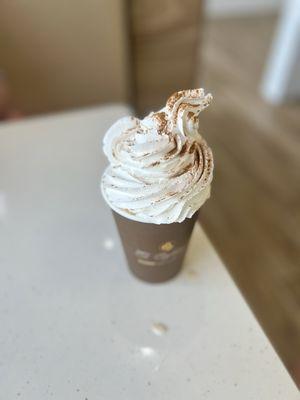 The most amazing coffee you will ever in your life order. The fresh cream and cinnamon is over the top incredible.