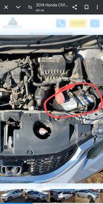 This is the battery that was in the car fresh off accident. (Picture is on the internet)
