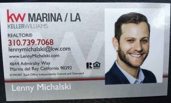 Here is Lenny's card, he is always prompt with returning calls.