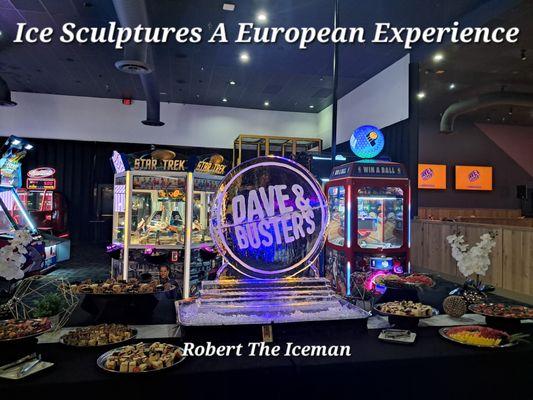 Dave & Busters Arcade & Sports Bar Logo Ice Sculpture