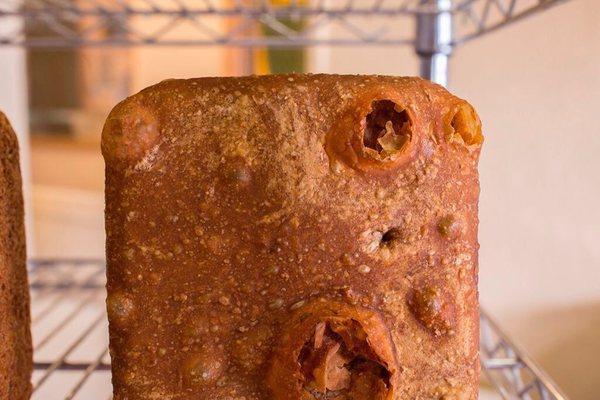 Molasses, Fennel Sprouted Sourdough. Best bread I've ever eaten, so chewy and doughy on the inside with a sweet sour savory taste. Yum!!