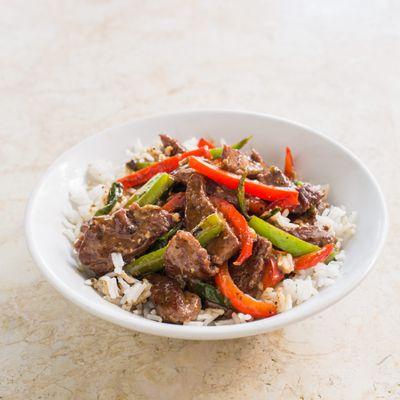 Pepper Steak served with rice