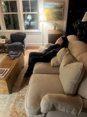 Pictured is my cousin (my dads niece) enjoying one of the several walls the house has.