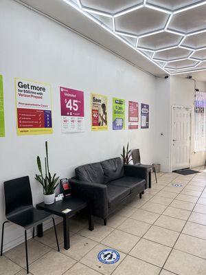 Cozy and comfortable waiting area while we are fixing your phone.