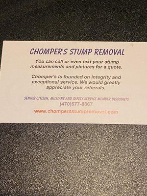 Chompers Stump Removal