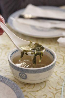 Complimentary soup with dinner menu