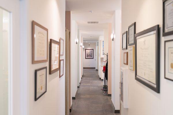 Spacious hallway leading to our patient rooms