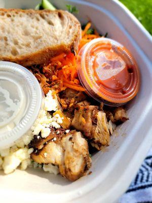 Small portions of protein.