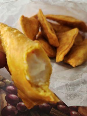 Inside a ceam.cheese wonton