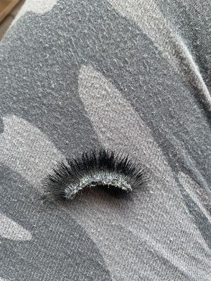 Theses are the lashes I paid for at VY nails and she used track extensions glue to put these on my eyes