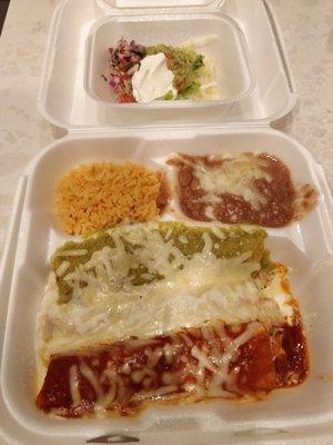 Tres amigos $12.95... shrimp, chicken, and shredded beef. It was so good and great deal!