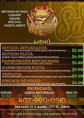 Saborealo y Algo Mas * Menu