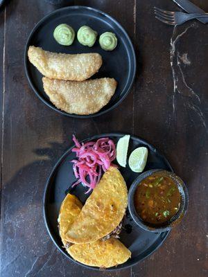 Delicious lump crab empanadas and birria tacos!