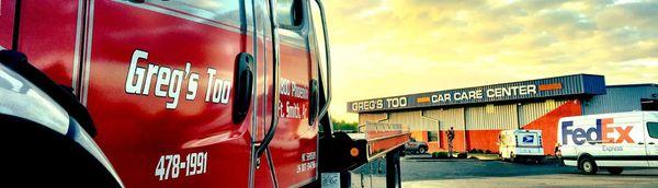 Big red, ready to help with all of your roadside assistance needs, any time of day.