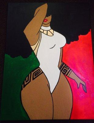 Hand painted canvas! Name: Mama Africa. Size: 30" x 40"
