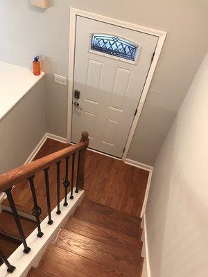 Wood flooring, stairs & handrail install + new trim