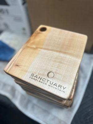 Custom engraved corporate gift charcuterie boards