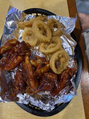Wings and onion rings