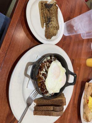 Potatoe bomb with a side of scrapple. Yum!!