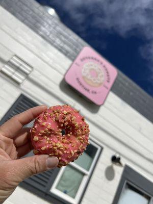 Cake donut with peanuts