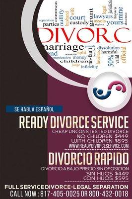 DIVORCE AS EASY AS 123!  Starting from $449  SE HABLA ESPANOL.