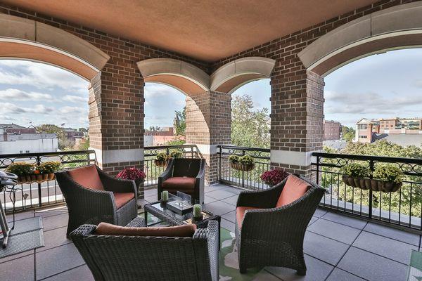 Spacious balconies are part of every luxury apartment in The Washington
