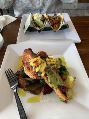 Wild Salmon and Steak Tacos