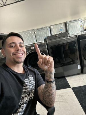 Me managing the store I work for - Nearly New Appliances