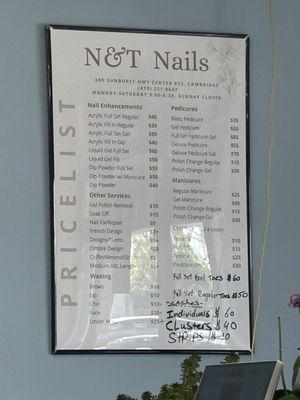 Price list as of May 2025