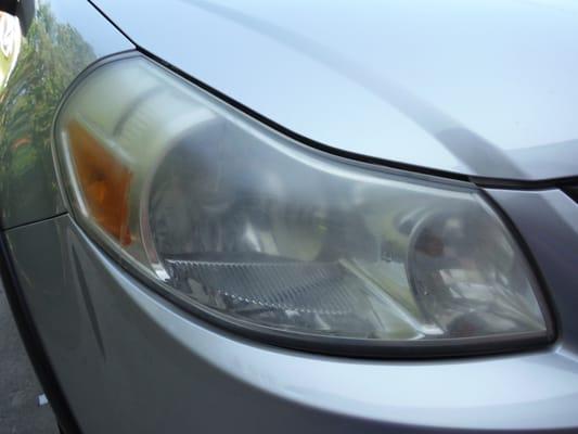 Before our headlight restoration.