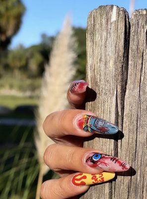 Halloween Elaborate Nail Art. If you can dream it, Tonya can do it. $20 for 1st 30 mins and $1 per minte after.
