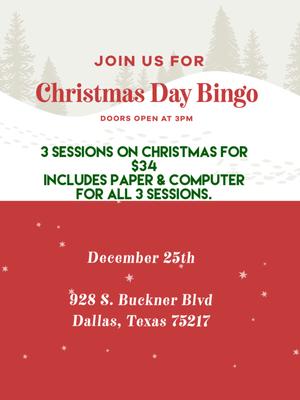 Charitable BIngo hall in Dallas at 928 S. Buckner Blvd., Dallas, Texas 75217.  Come win over $5,000 a night!!
