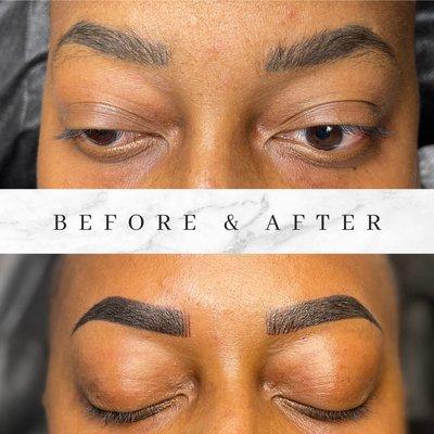 Before and after touch after a little over a year.