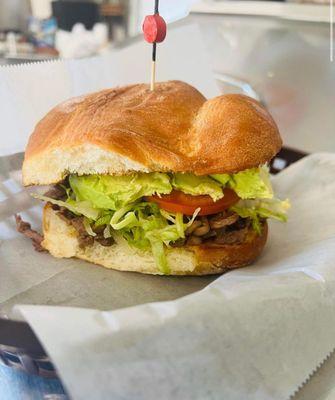 A meaty Mexican sandwich named a torta (could be meatless as well)