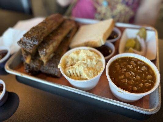 1/2 Slab (Rib Dinners) w/ Potato Salad and BBQ Baked Bean