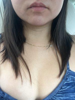 I asked for straight cut and even showed her the pic I wanted and end up with uneven haircut.