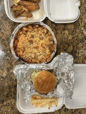 Mild Wings Spaghetti with Chicken Parmesan Cheeseburger