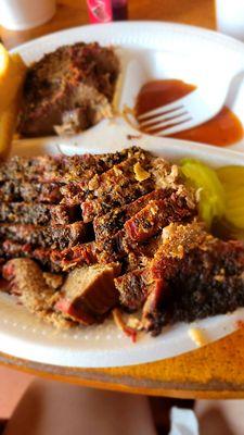 Sliced brisket, delicious!!