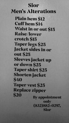 Sior Men's Alterations