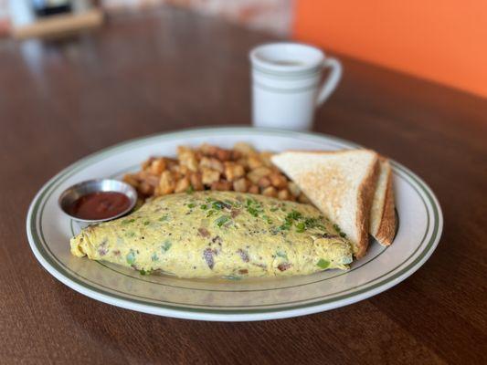 Build your own omlette, hand-cut home fries, toast, & a fresh cup of Prairie Coffee