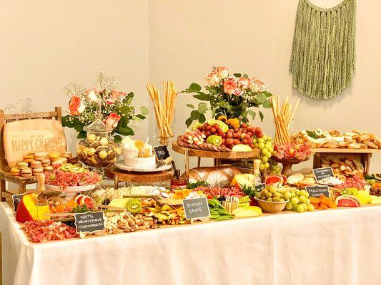 Grazing table for a relaunch opening of Aria & Collective