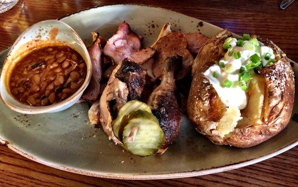 C. Frogs' 3 Meat Combo with Chicken (dark), Fritz's Sausage and Ham.