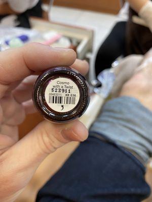 The color of my tootsies.