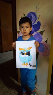 Isaac's owl. Watercolor.