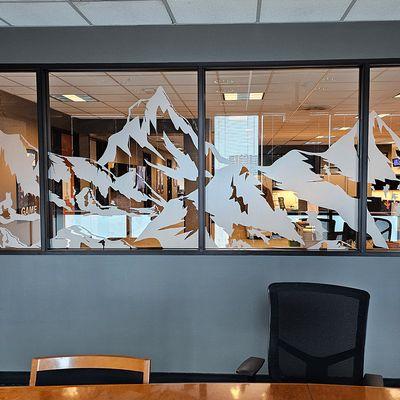 Frosted window graphics is commonly used to decorate office or retail windows or doors, offering privacy.
