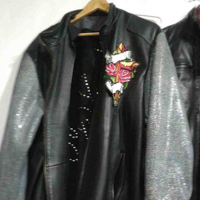 Leather jacket brought to us in need of relining and sewing repair.