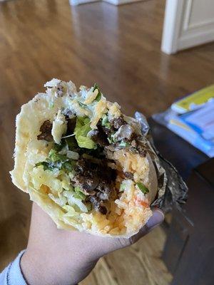 Burrito asada without beans
