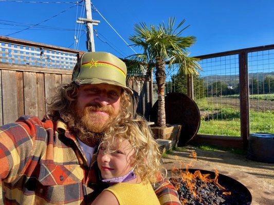 warm backyard for family breakfast