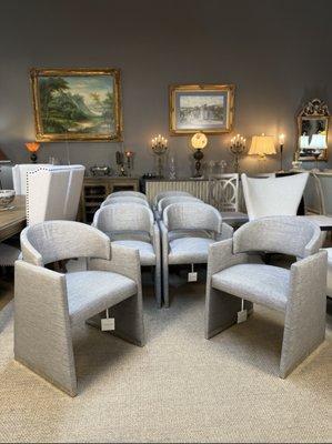 Caracole "Polish Off" Upholstered Dining Chairs - Set of 8 | Showroom Sample