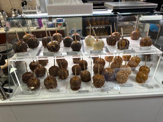 Carmel, chocolate covered apples